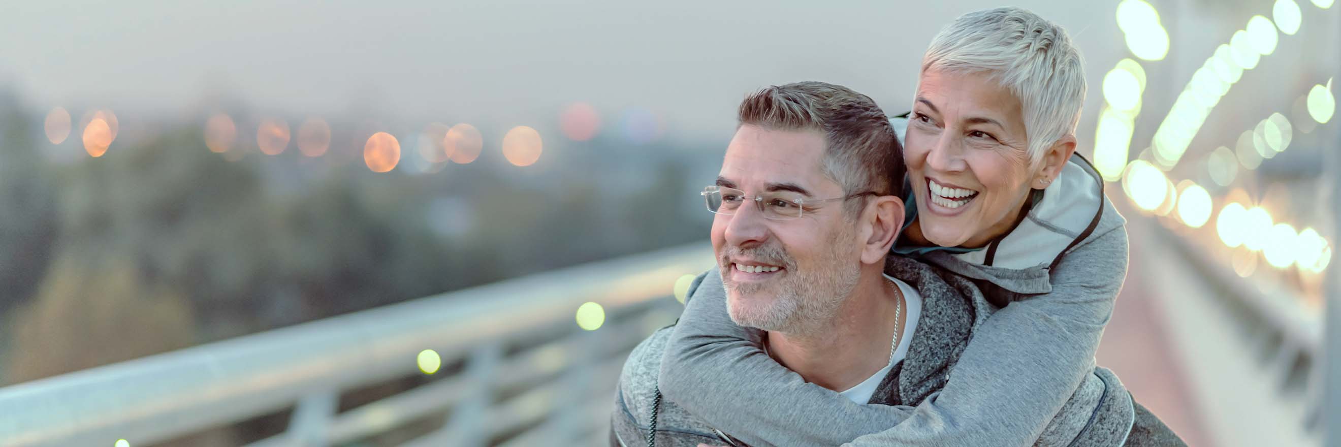 Man and woman smiling